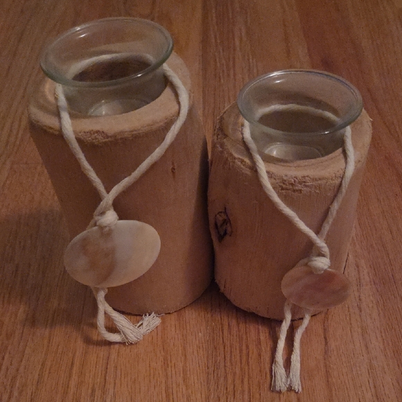 Other - Natural Wood Candle Holders